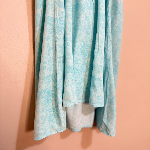 3/$10⚡️La Vie En Rose Floral Aqua Print Spaghetti Strap Nighty Slip Chamise - Picture 10 of 11